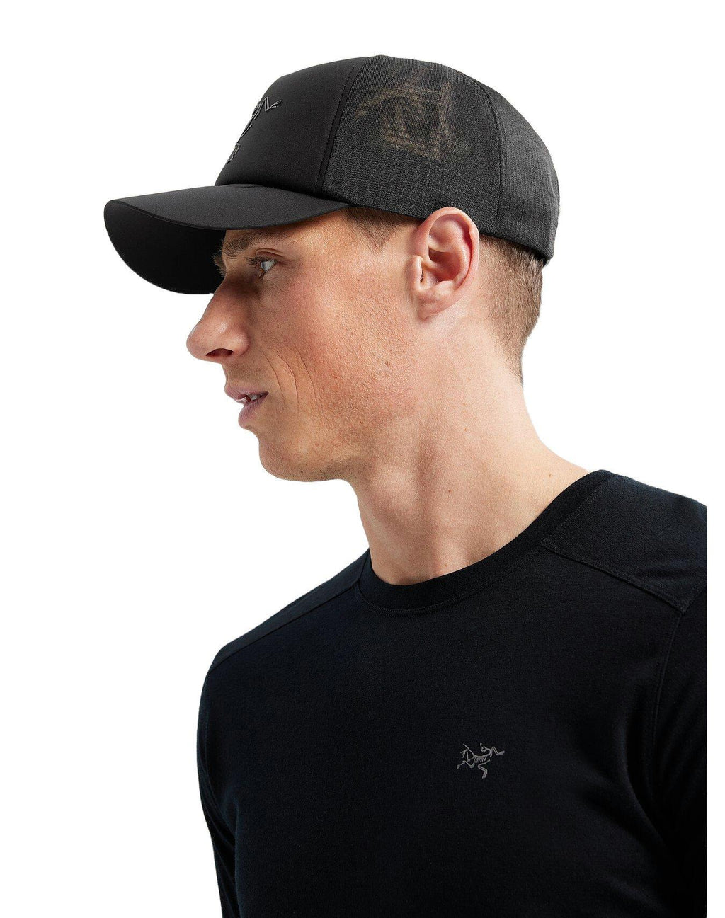 Unisex Bird Trucker Curved Hat - Black