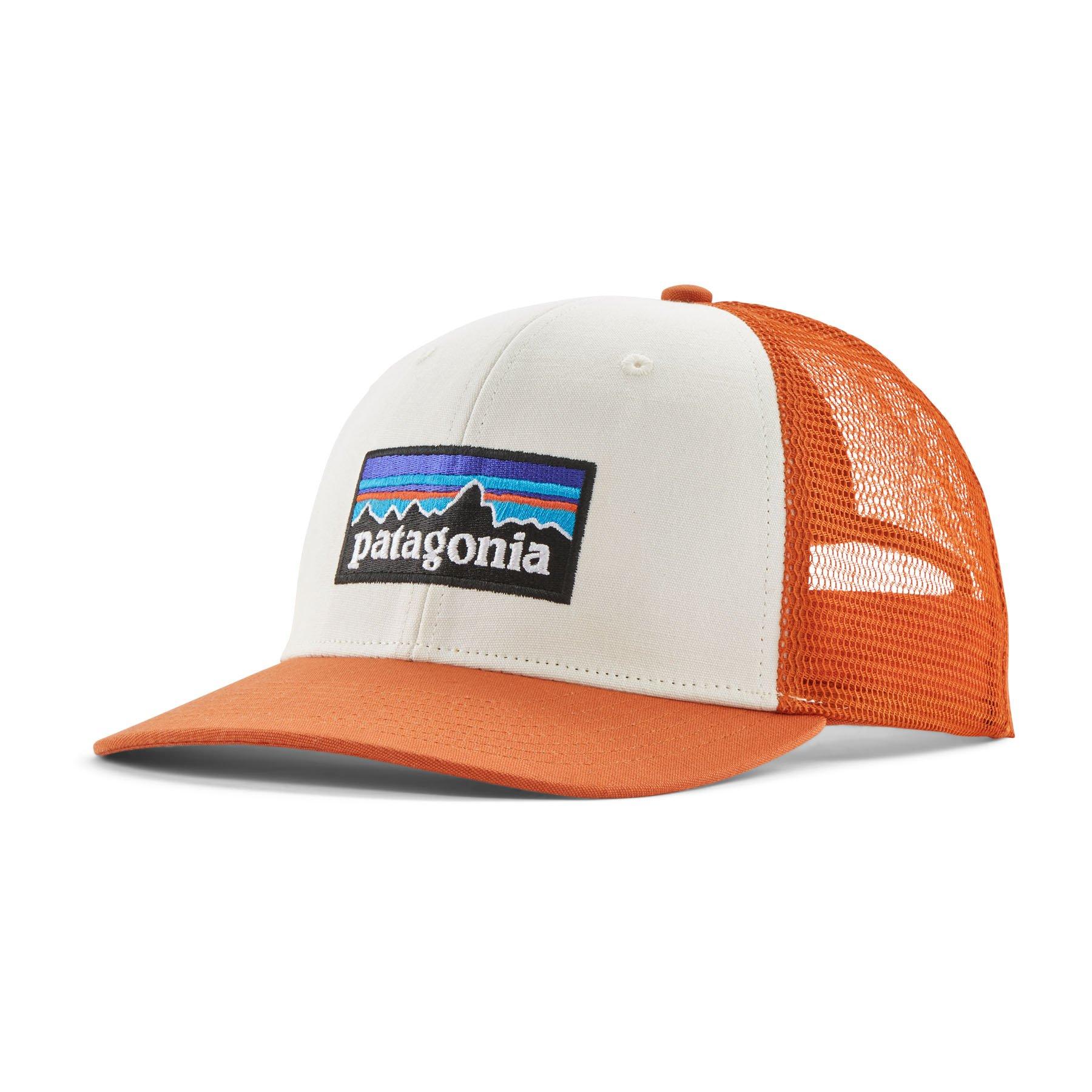 Patagonia Unisex P-6 Logo Trucker Hat - Orange / White | Tiso
