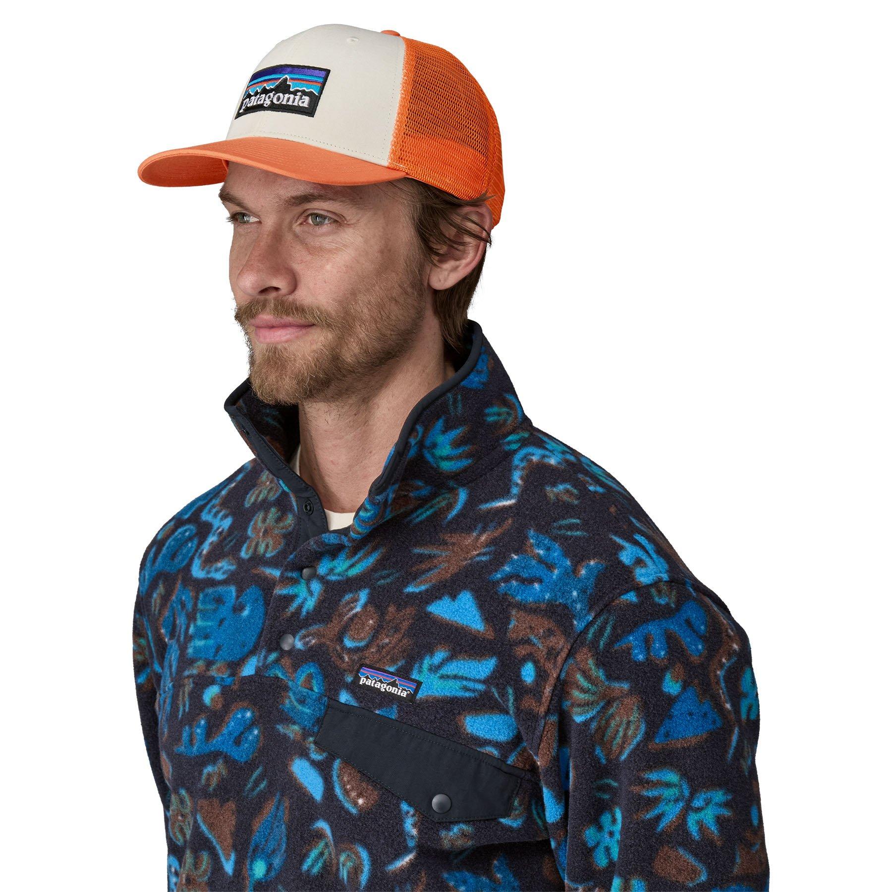 Patagonia Unisex P-6 Logo Trucker Hat - Orange / White | Tiso