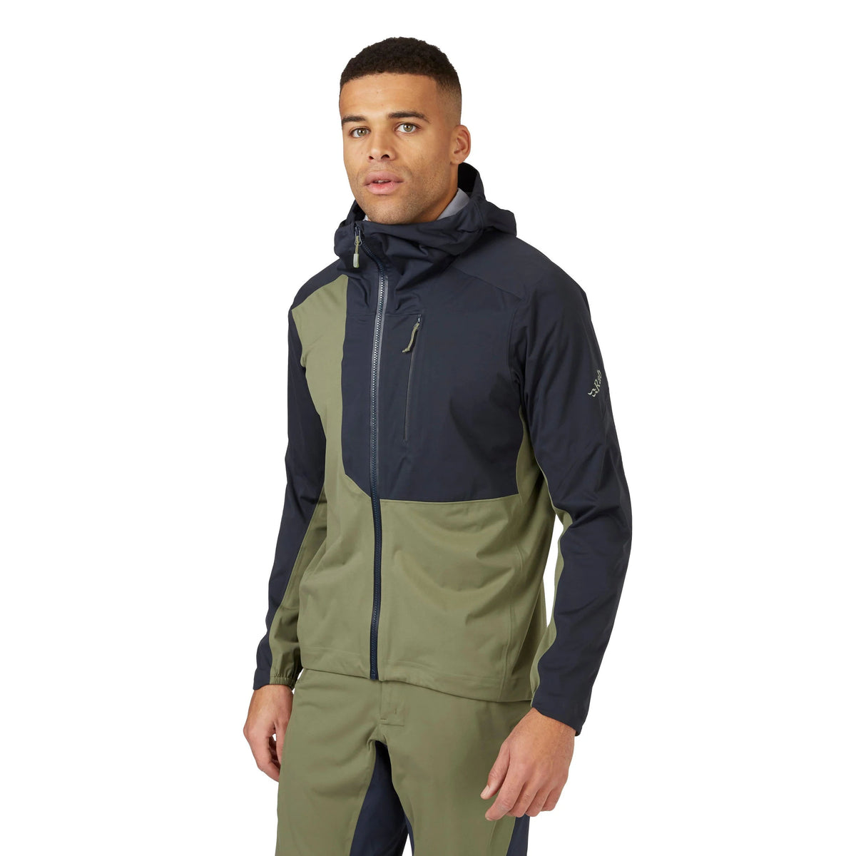 Men's Kinetic Waterproof Cycling Jacket - Green / Grey