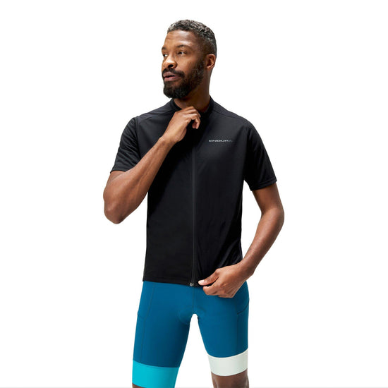 Men's Loop Short-Sleeve Zipped Jersey - Black