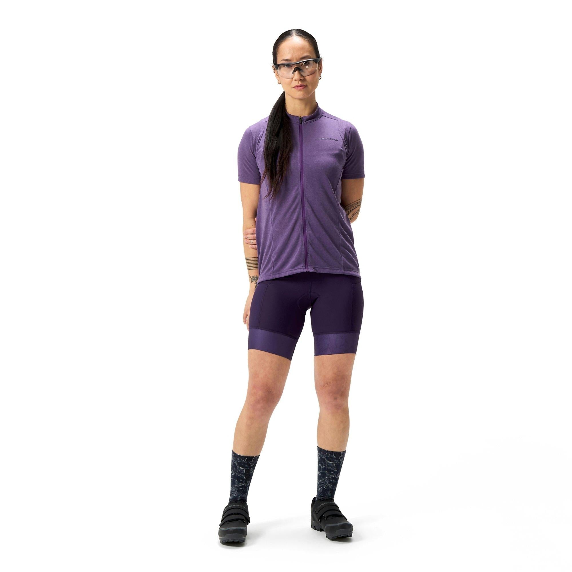Women's Loop Short-Sleeve Zipped Jersey - Purple