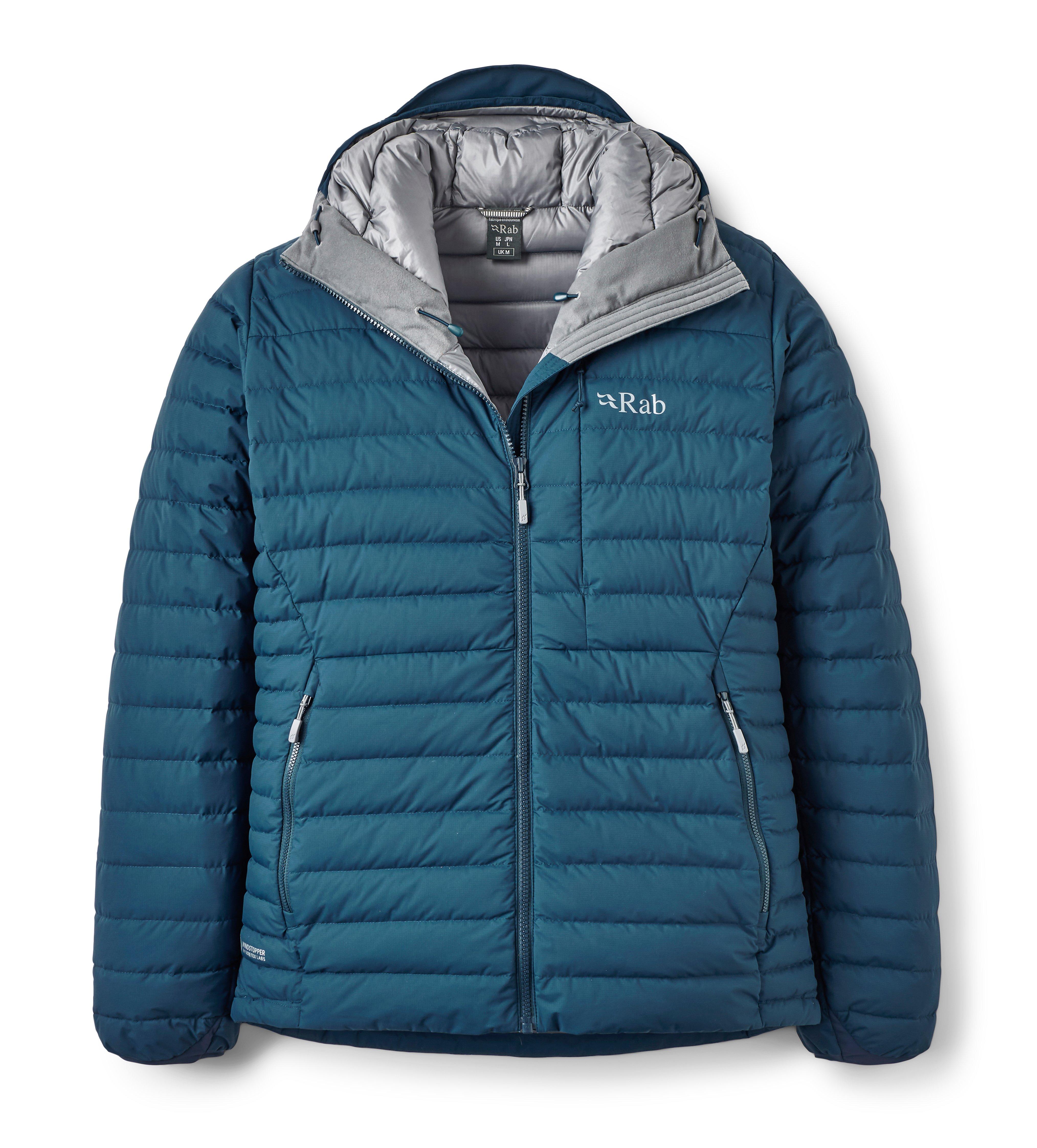 Men's Microlight Windstopper Hooded Down Jacket - Blue
