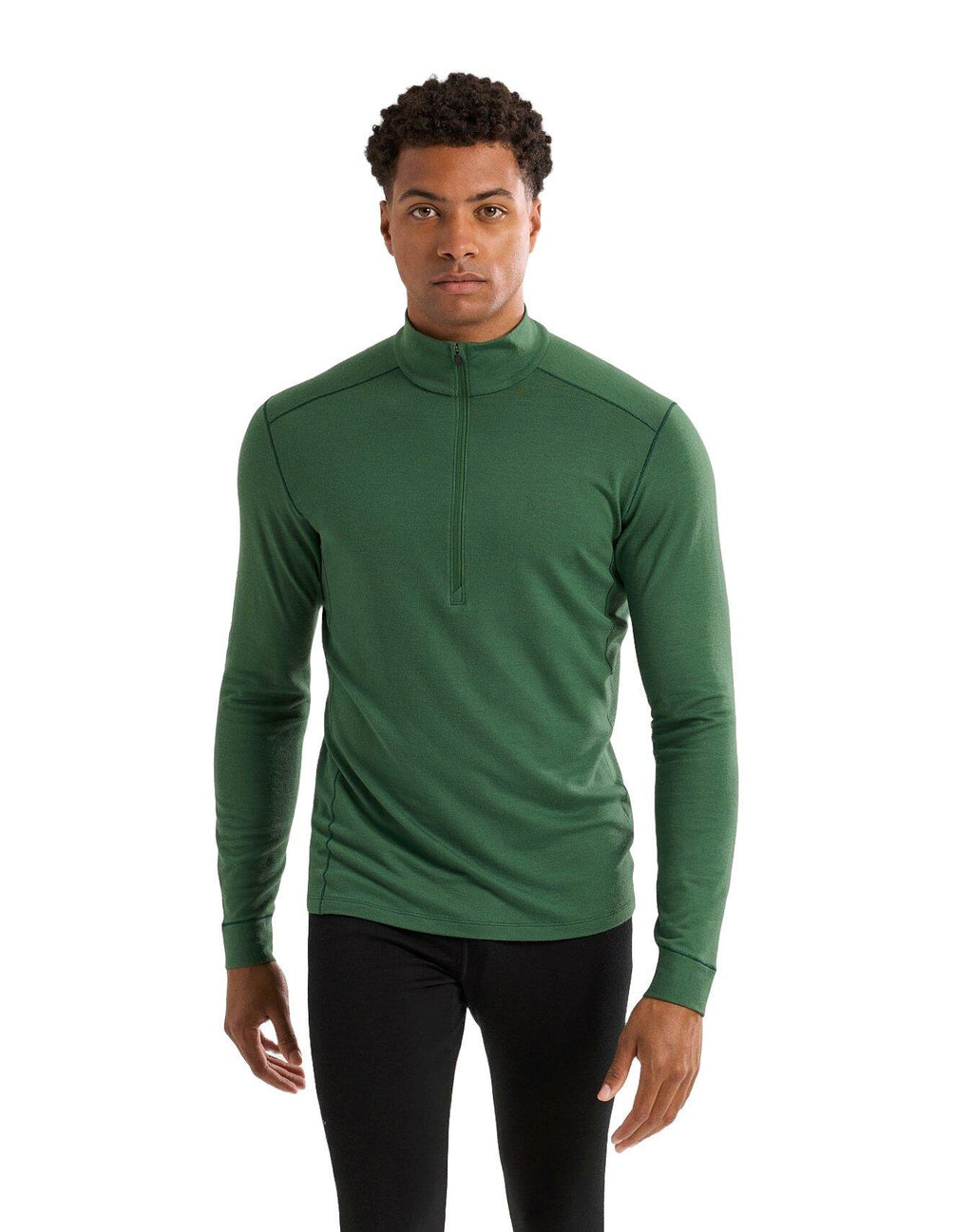 Men's Rho Merino Wool Zip Neck Base Layer - Eden