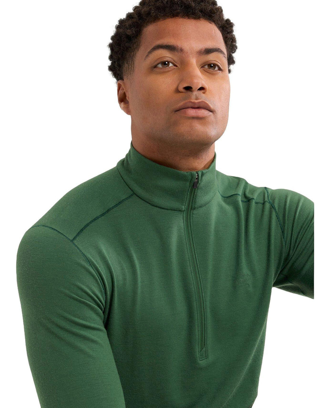 Men's Rho Merino Wool Zip Neck Base Layer - Eden