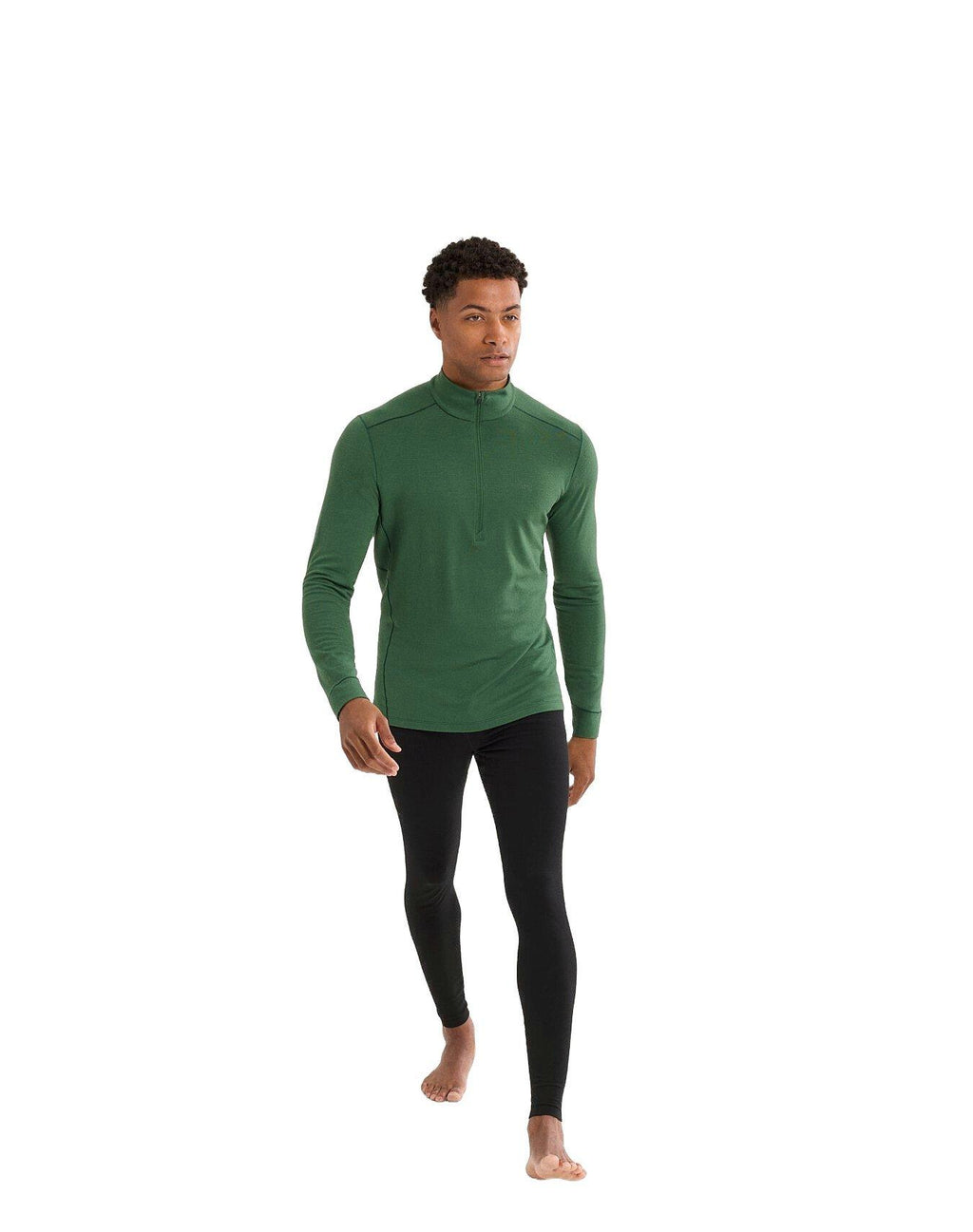 Men's Rho Merino Wool Zip Neck Base Layer - Eden