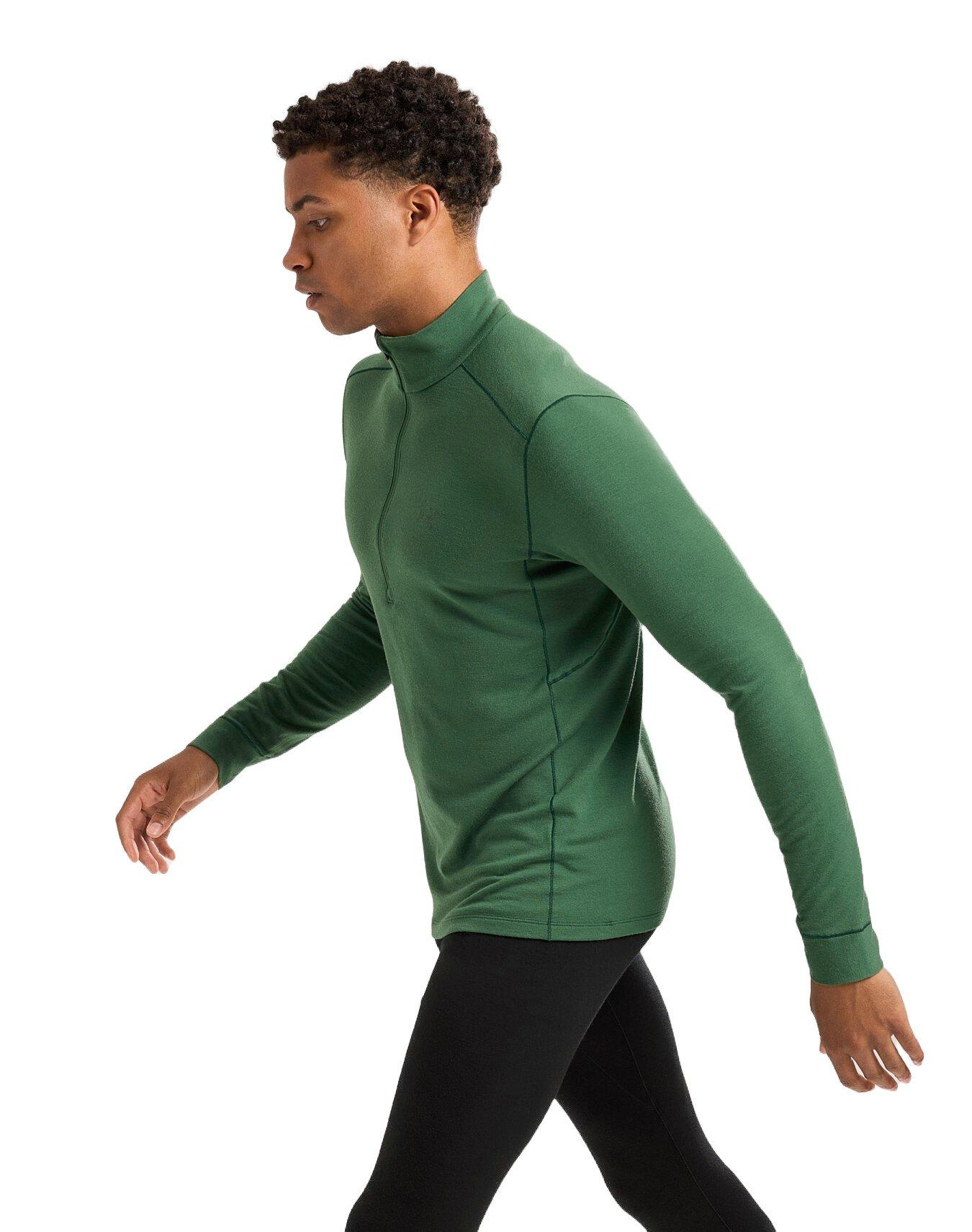 Men's Rho Merino Wool Zip Neck Base Layer - Eden