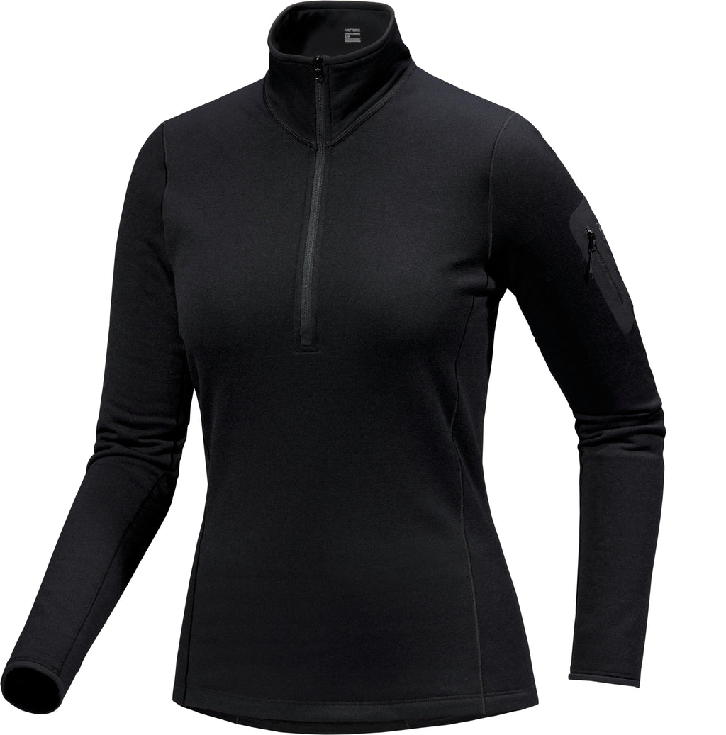 Women's Kyanite Base Layer Zip Neck - Black