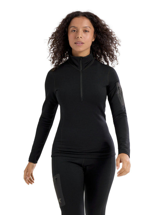 Women's Kyanite Base Layer Zip Neck - Black