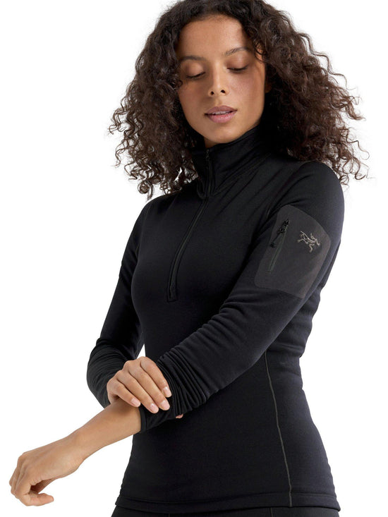 Women's Kyanite Base Layer Zip Neck - Black