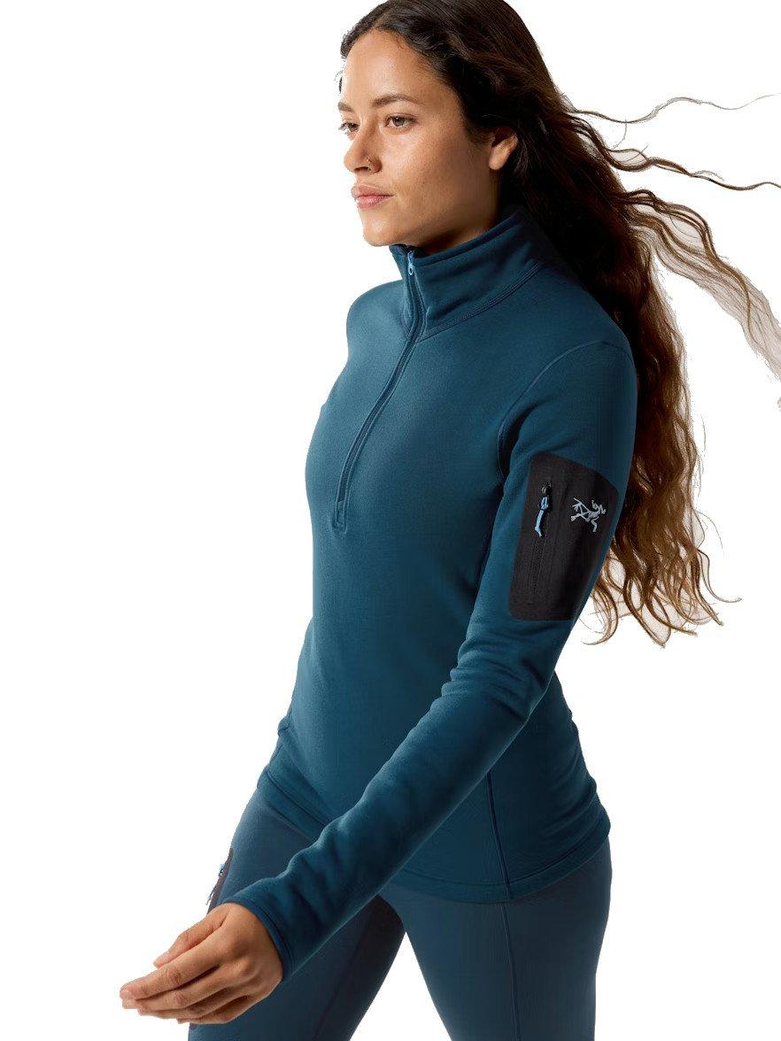 Women's Kyanite Base Layer Zip Neck Top - Midnight Frost