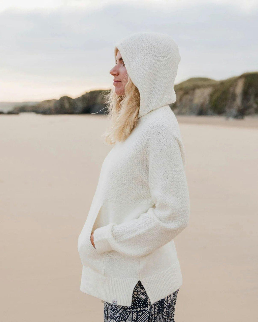 Women's Cove Knitted Hoodie - Off White