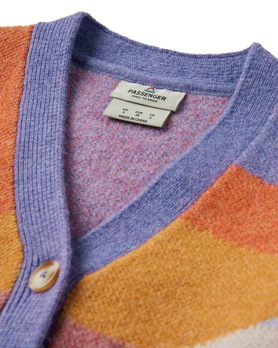 Women's Scenic Knitted Cardigan - Purple / Orange