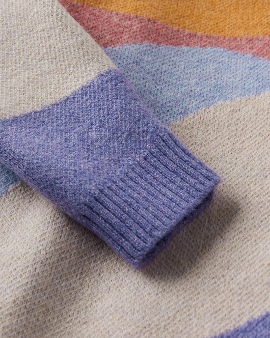 Women's Scenic Knitted Cardigan - Purple / Orange