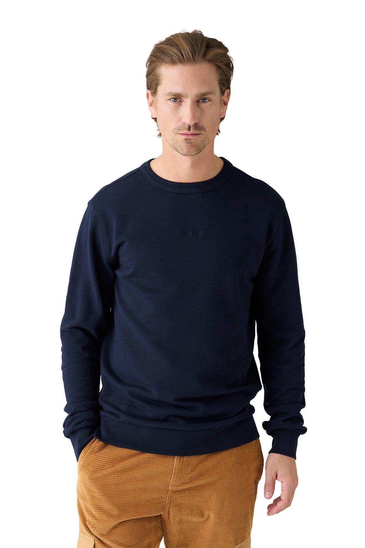 Men's Logo Embroidery Crewneck Sweatshirt - Navy