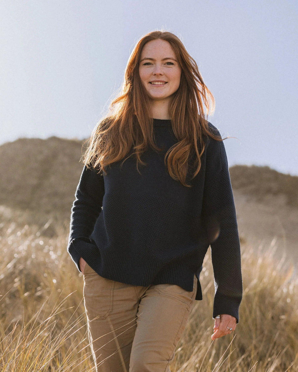 Women's Cove Cotton Knitted Jumper - Navy