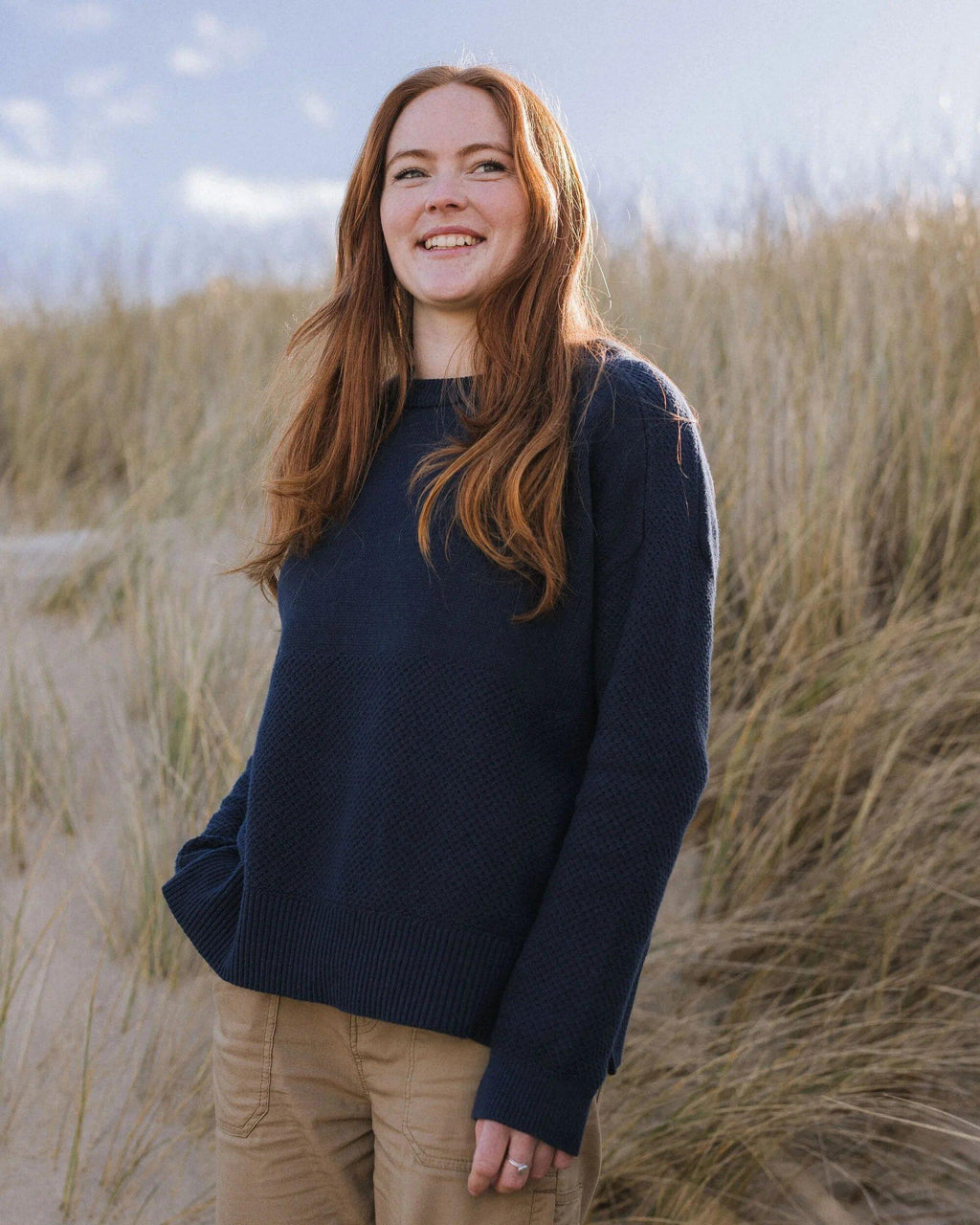 Women's Cove Cotton Knitted Jumper - Navy