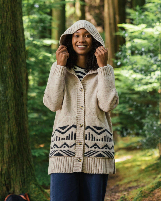 Women's Snoozle Recycled Knitted Hooded Cardigan - Cream
