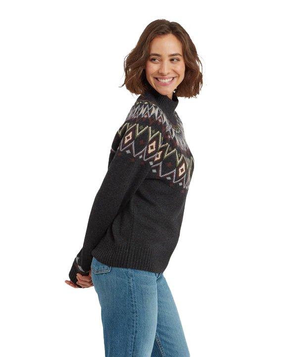 Women's Indu Mock Neck Jumper - Black