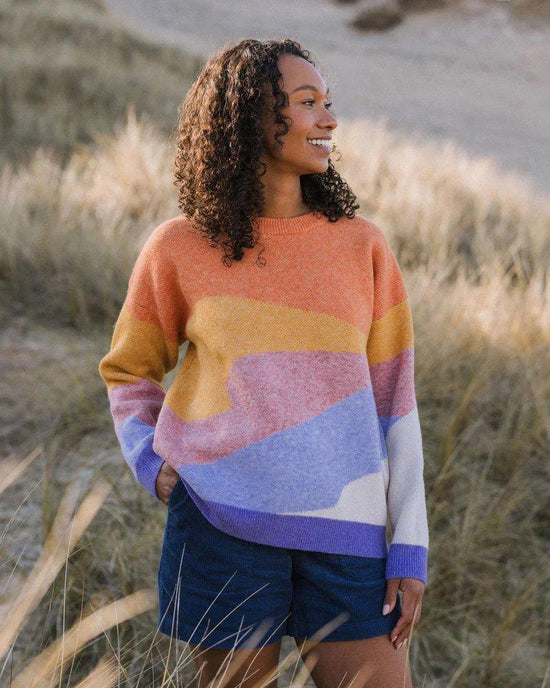 Women's Scenic Knitted Jumper -  Purple / Orange