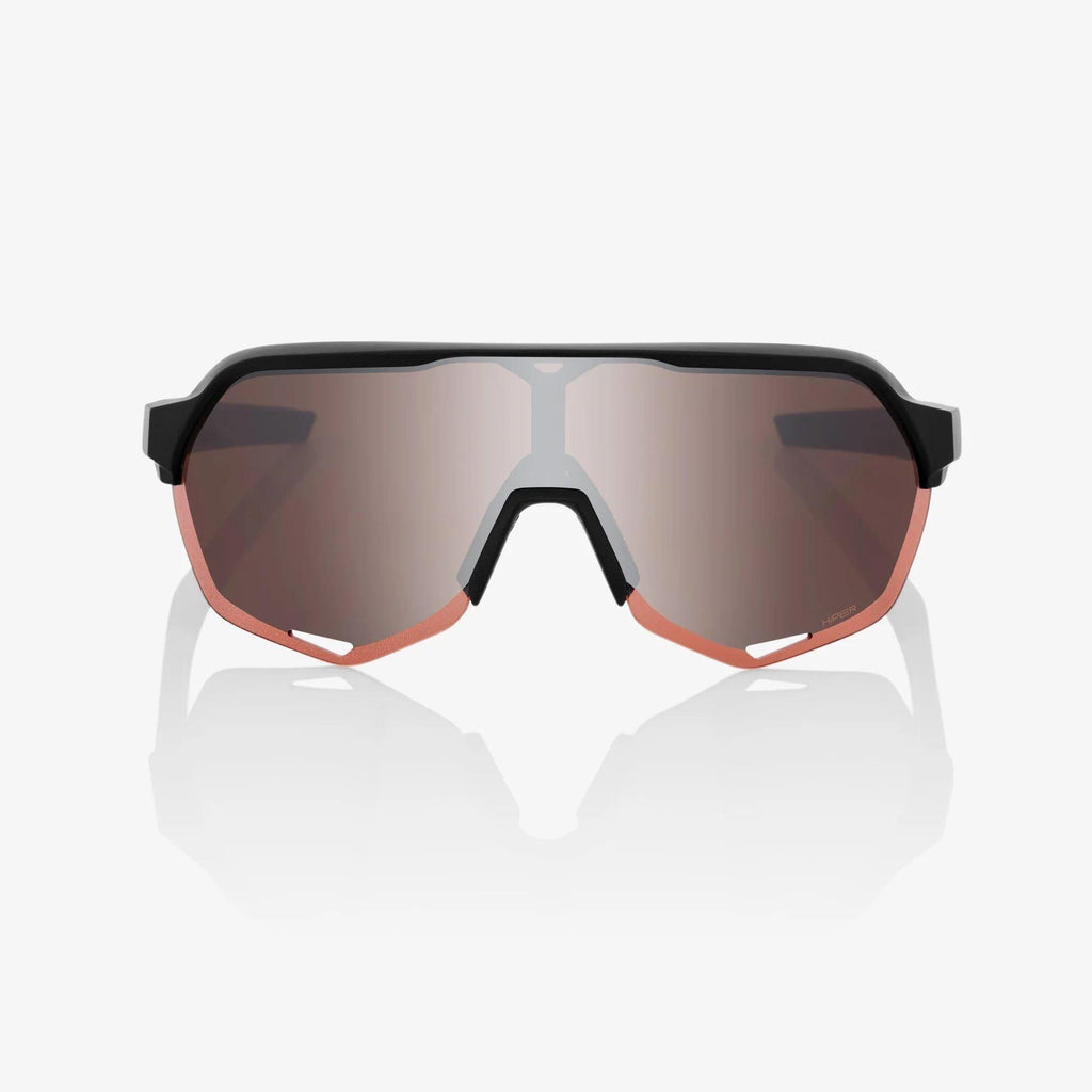 S2 Sunglasses - Soft Tact Black - HiPER Crimson Silver Mirror Len