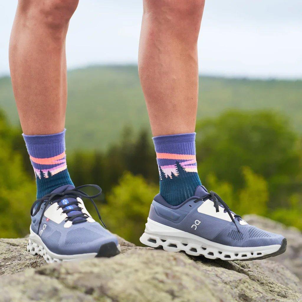 Unisex Trail Maximum Cushion Mini Crew Socks - Purple