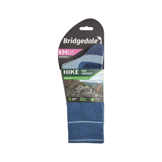 Women's Midweight Merino Performance Socks - Blue