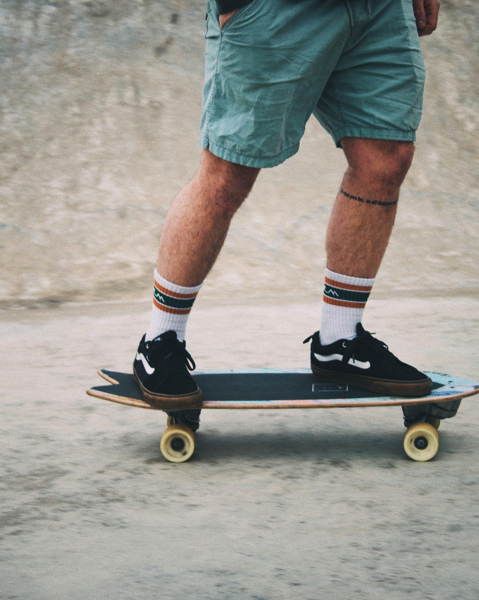 Unisex Crew Socks - White / Orange