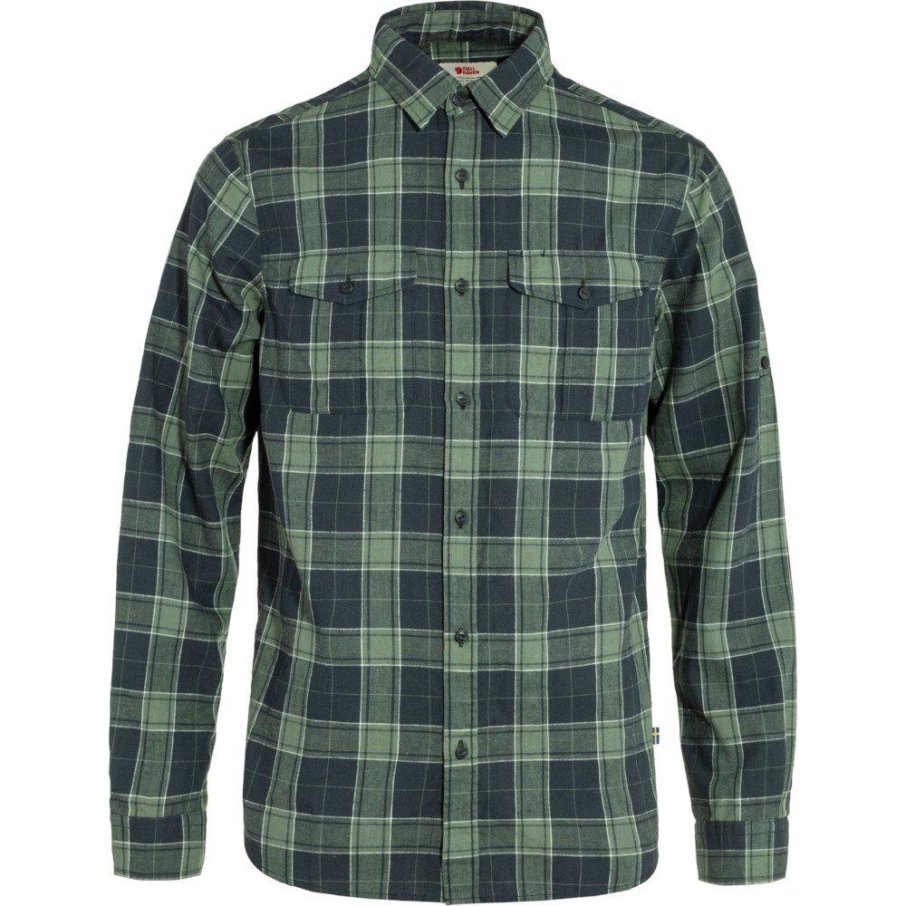 Men's Ovik Travel Shirt Long Sleeve - Green/Navy