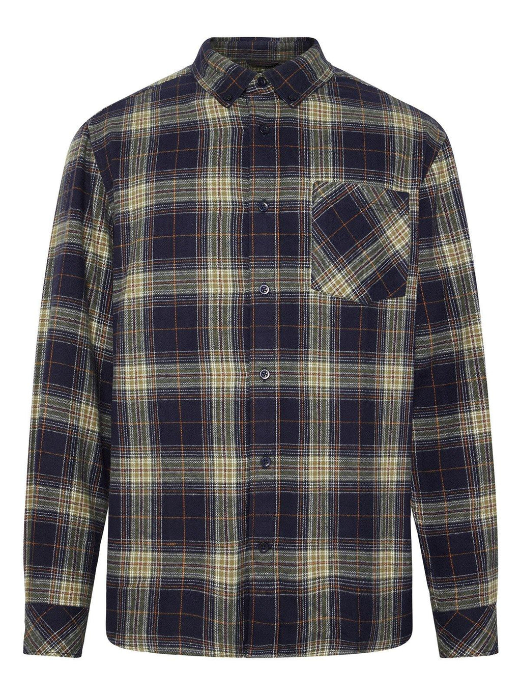 Men's Checked Flannel Shirt - Blue