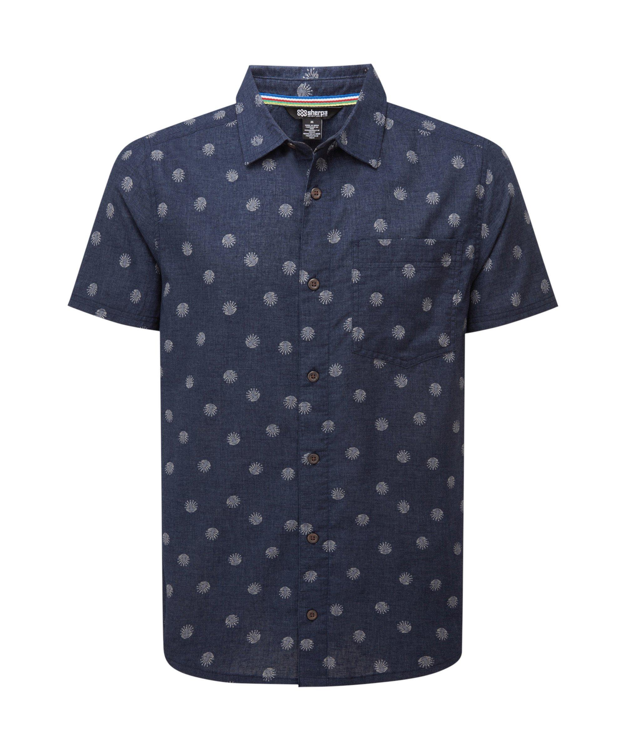 Men's Newar Peacock Short-Sleeve Shirt - Navy