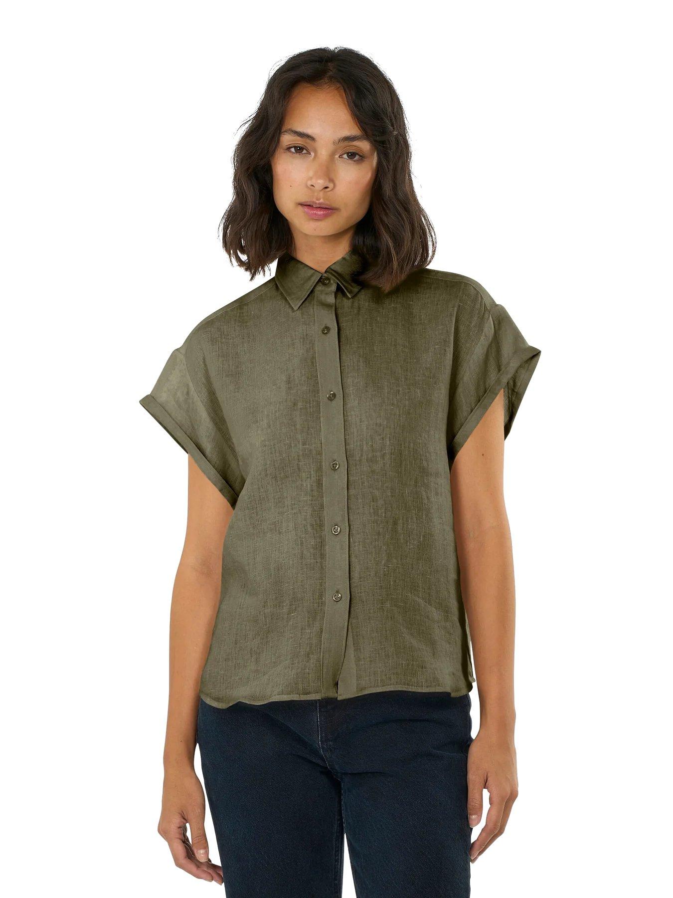 Women's Aster Linen Shirt - Green