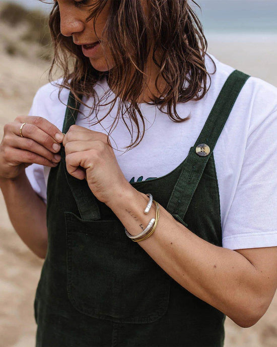 Women's Meadows Cord Dungarees - Green