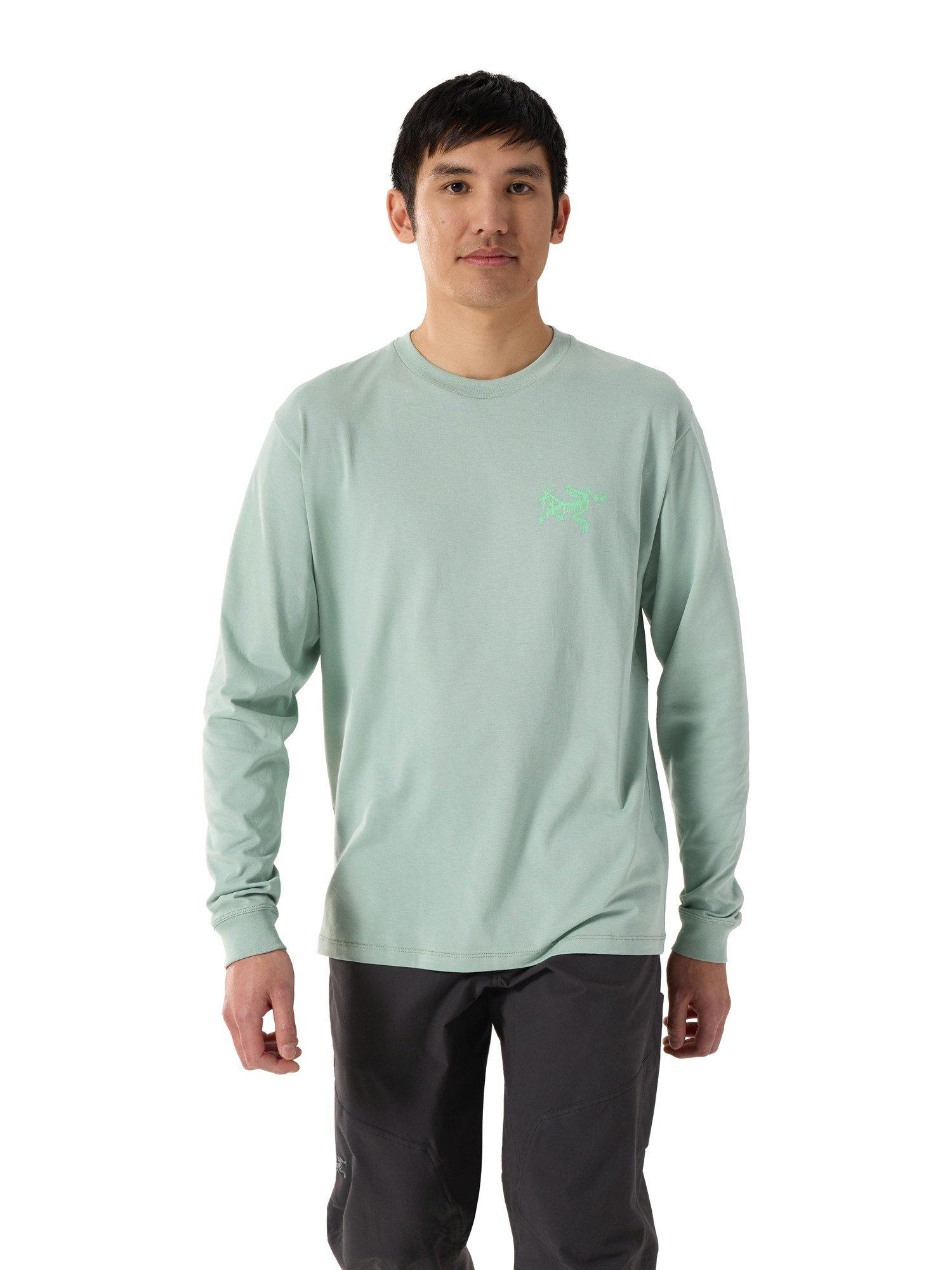 Men's Kragg SL Cotton Long-Sleeve T-Shirt - Stone Green / Phosphorescent
