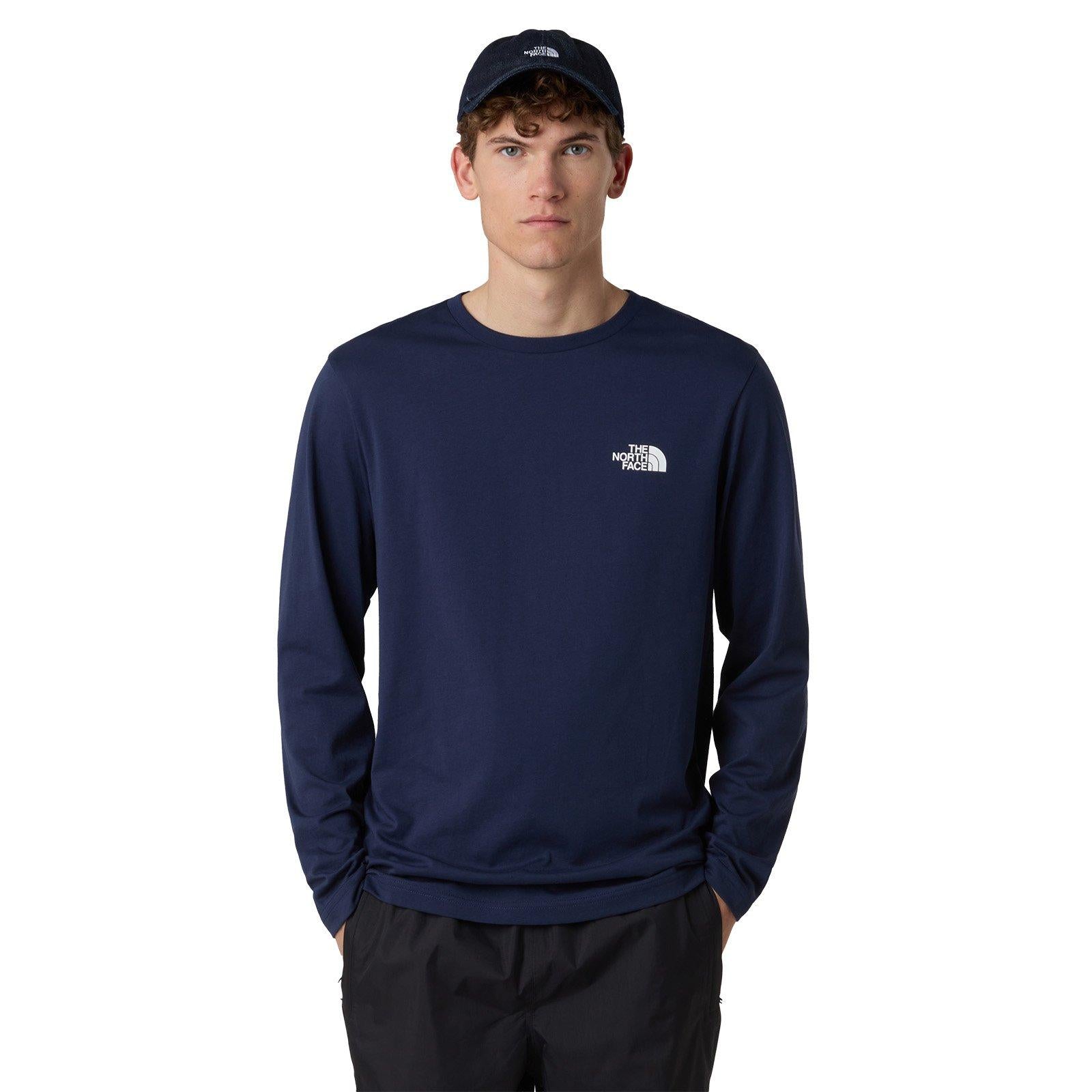 Men's Simple Dome Long-Sleeve T-Shirt - Navy