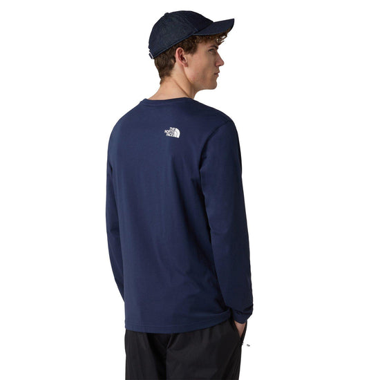Men's Simple Dome Long-Sleeve T-Shirt - Navy