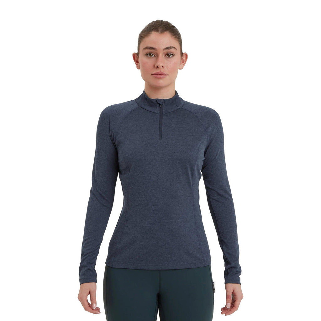 Women's Dart Zip Neck T-Shirt - Blue