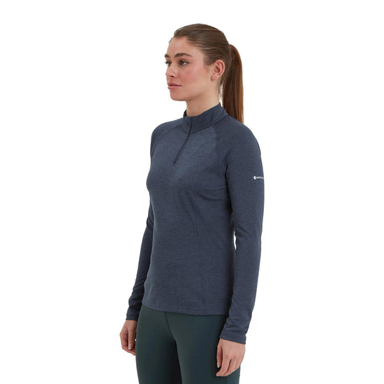 Women's Dart Zip Neck T-Shirt - Blue