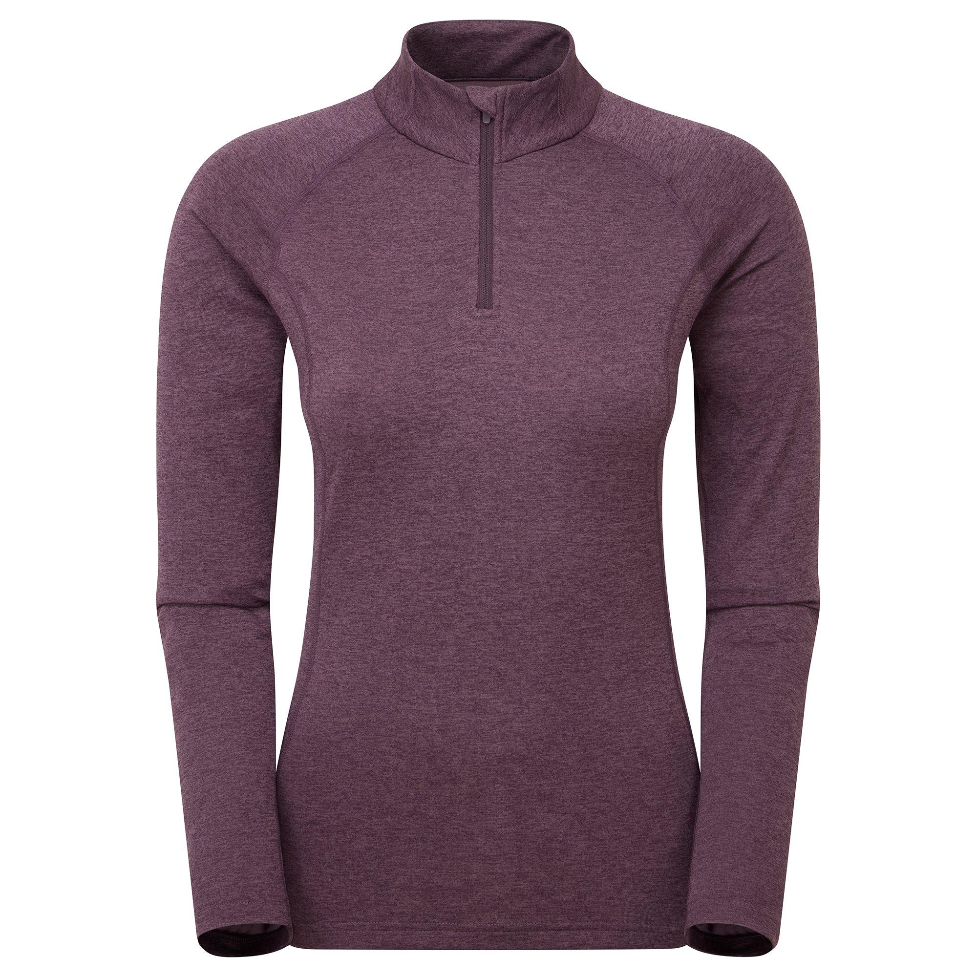 Women’s Dart Zip Neck Long Sleeved Technical Top - Purple