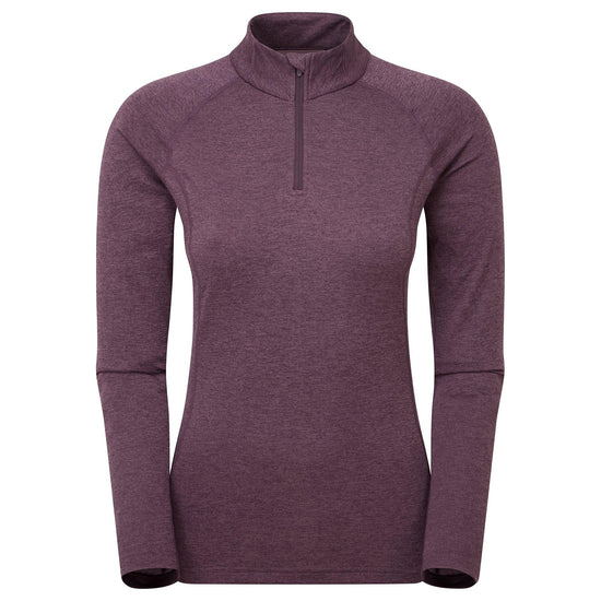 Women’s Dart Zip Neck Long Sleeved Technical Top - Purple