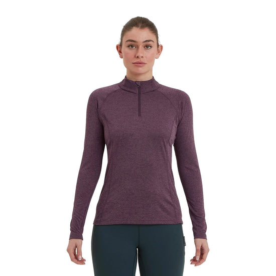 Women’s Dart Zip Neck Long Sleeved Technical Top - Purple
