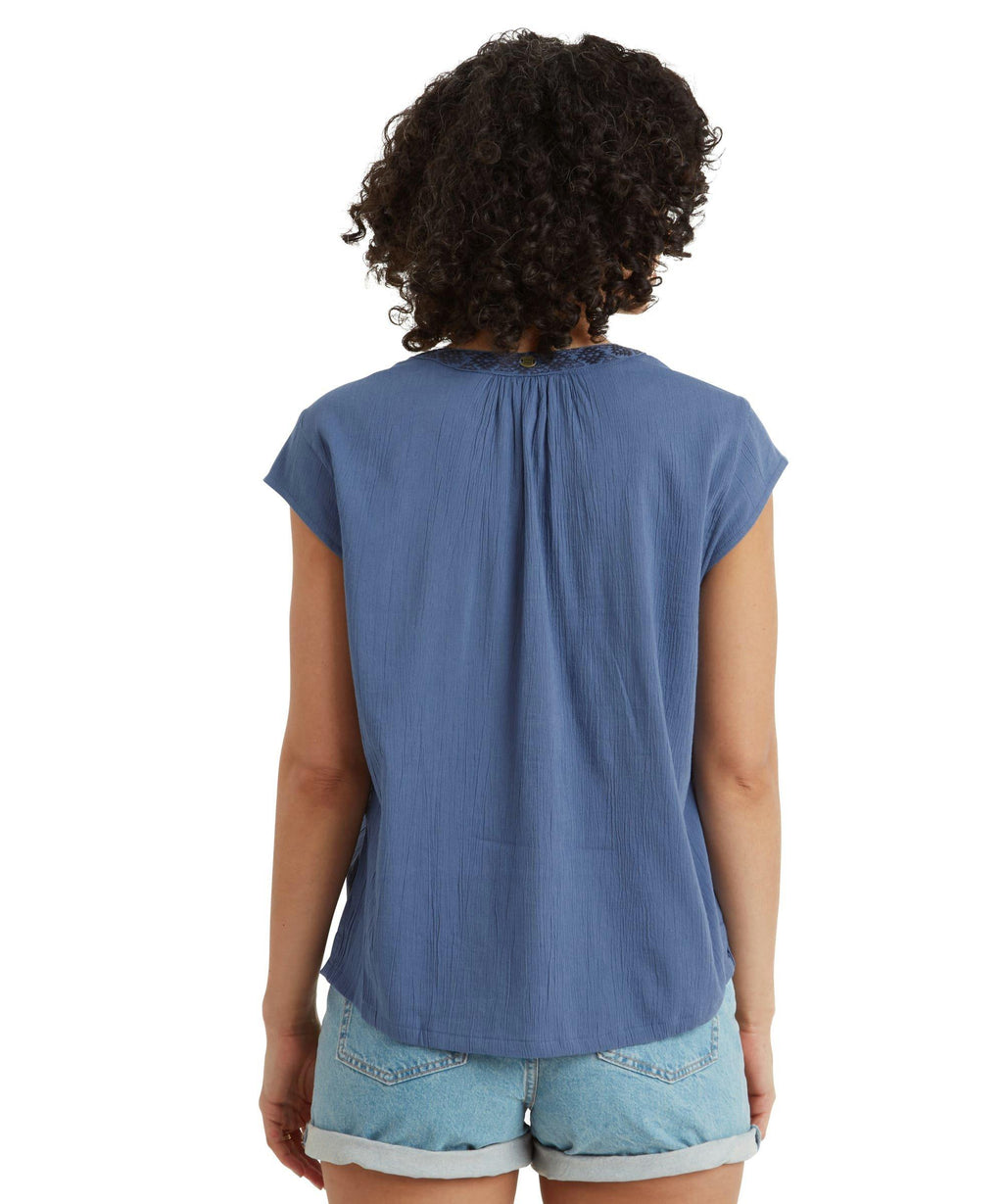Women's Hara Cap-Sleeve Top - Blue