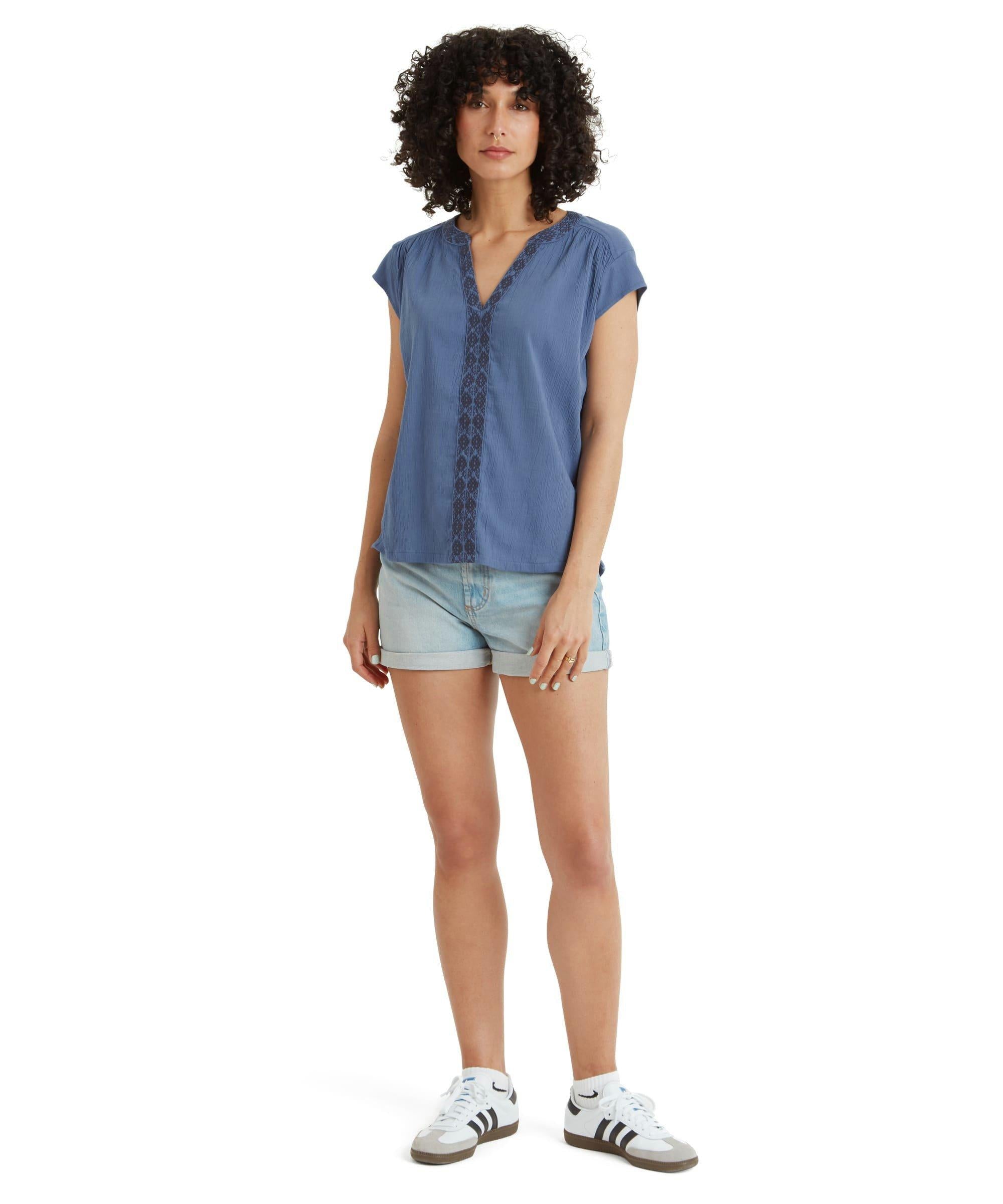 Women's Hara Cap-Sleeve Top - Blue