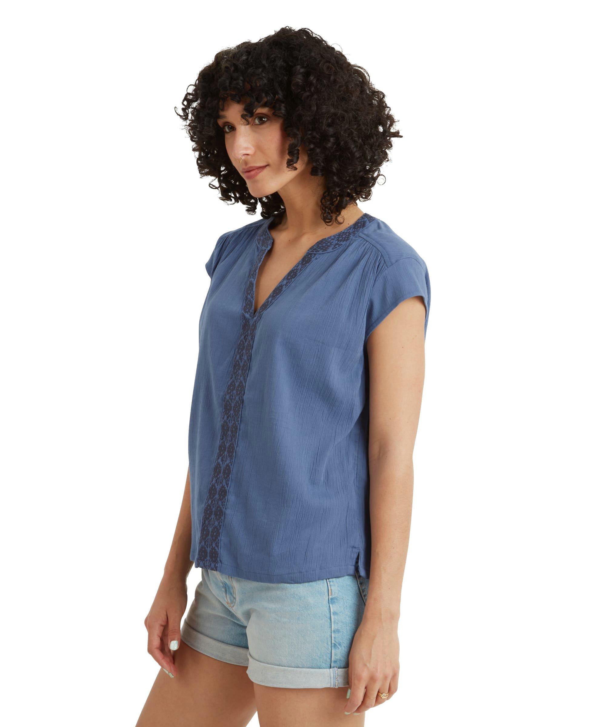 Women's Hara Cap-Sleeve Top - Blue