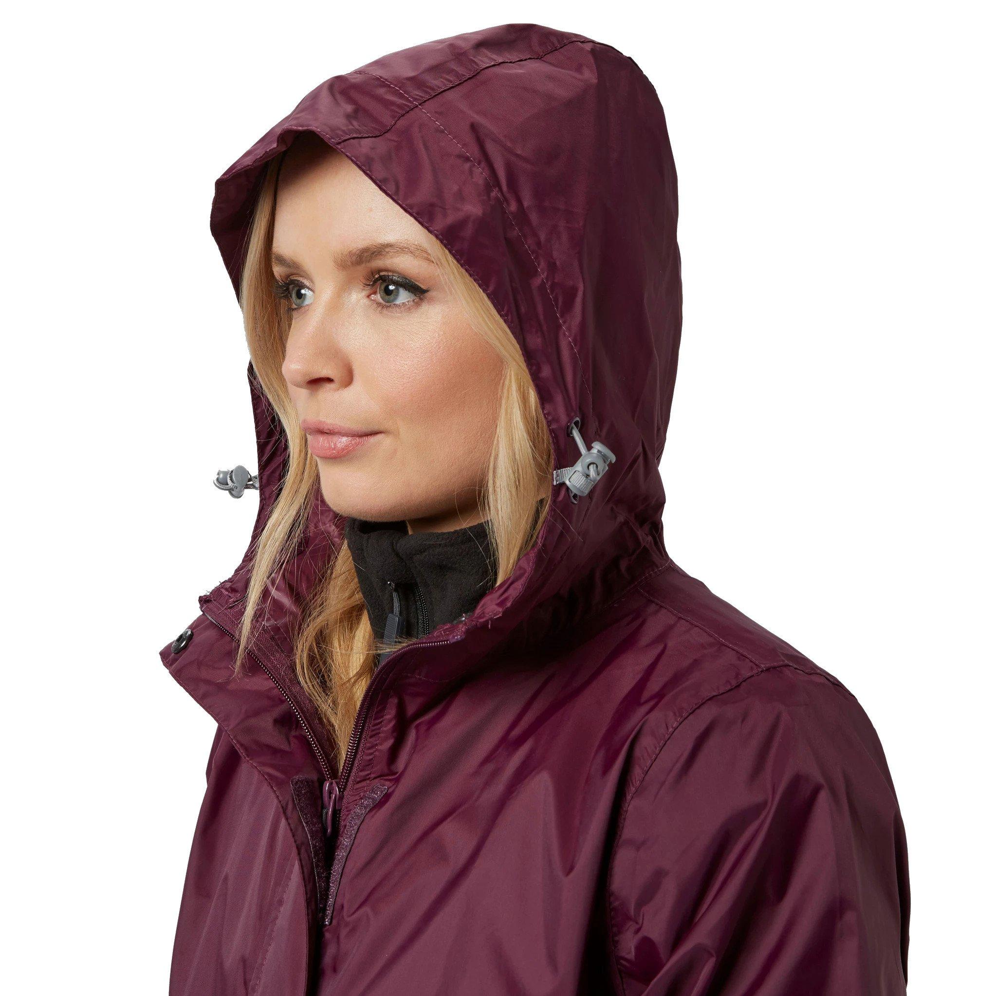 Women's Packable Hooded Waterproof Jacket - Purple