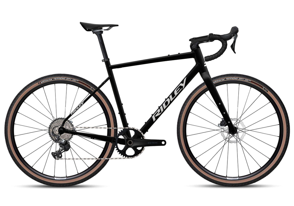ridley gravel bike kanzo Ridley Kanzo Adventure Alu GRX600 1X Gravel Bike - Black / Silver