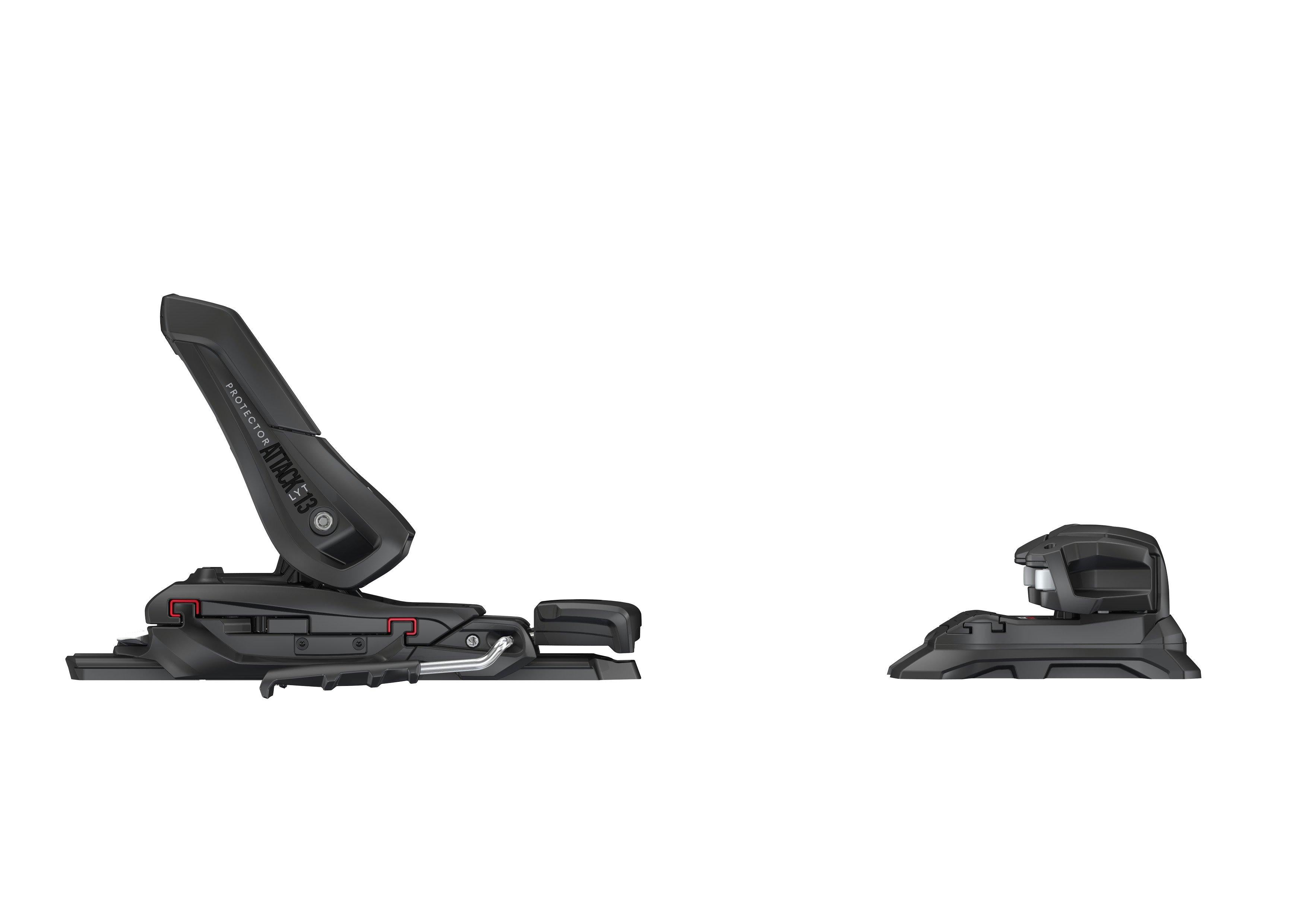 Head Protector Attack Lyt 13 Ski Bindings with 95mm Brakes - Black