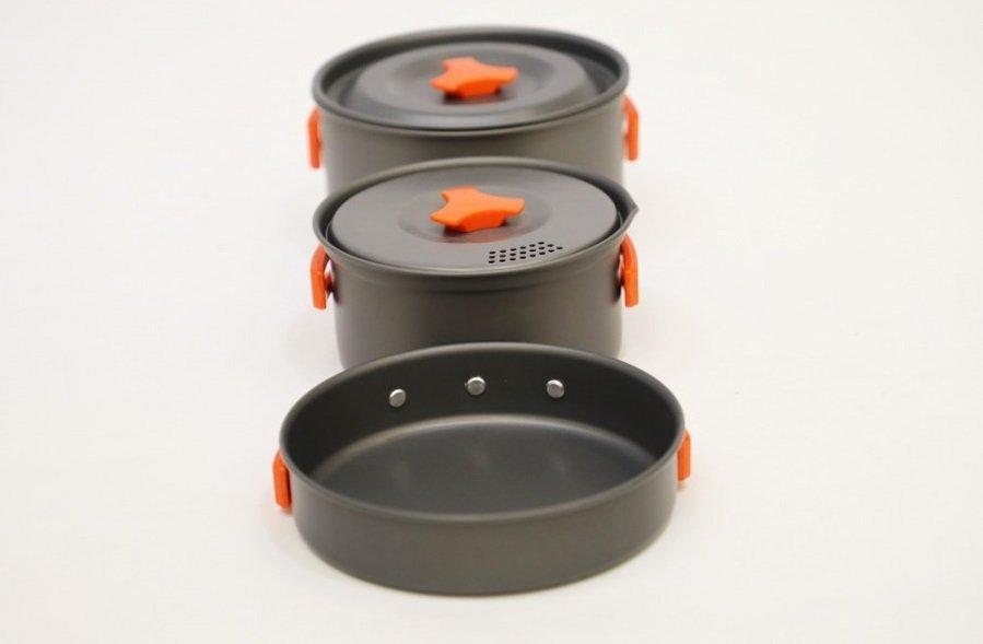 Hard Anodised 2 Person Cook Kit - Grey