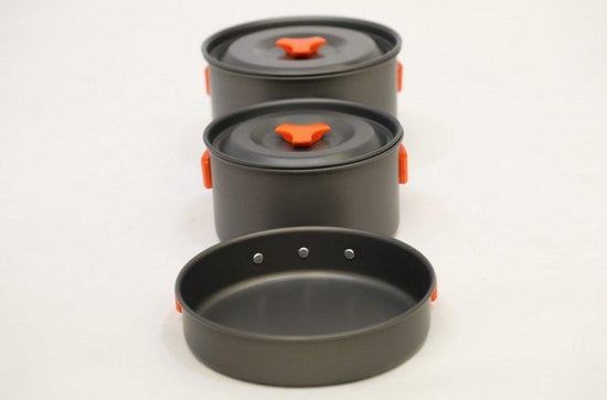 Hard Anodised 4 Person Cook Kit - Grey