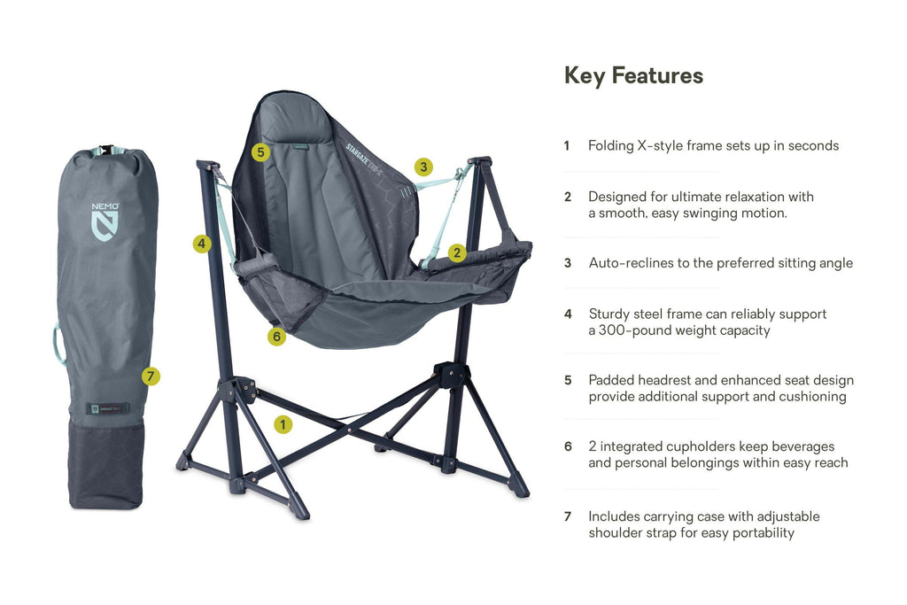 Stargaze EVO-X Folding Reclining Camp Chair - Blue